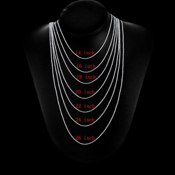 Sterling Silver 2mm & 24Inches Rope Chain Necklace-3