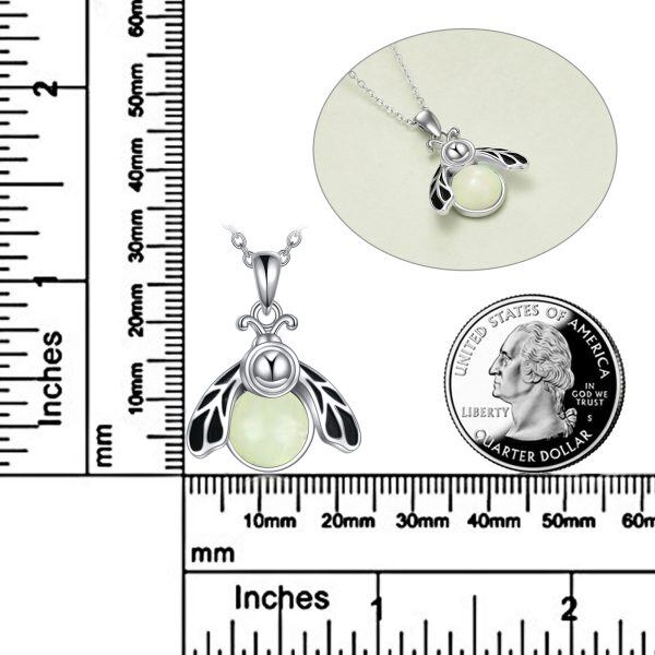 Sterling Silver Lightning Bug Pendant Necklaces-1