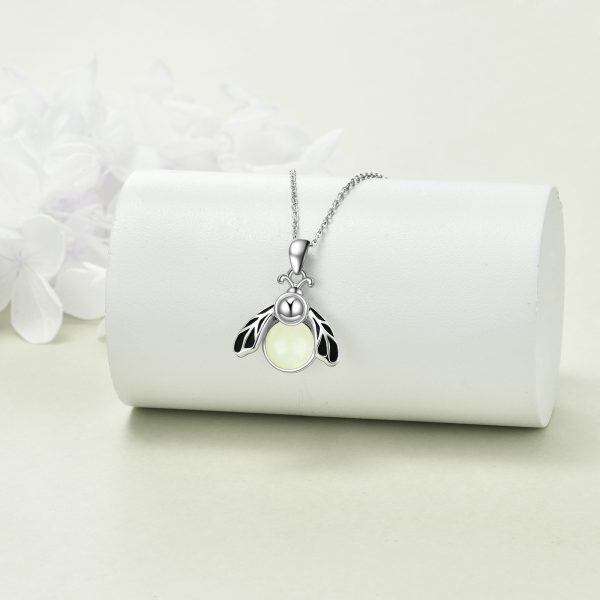 Sterling Silver Lightning Bug Pendant Necklaces-4