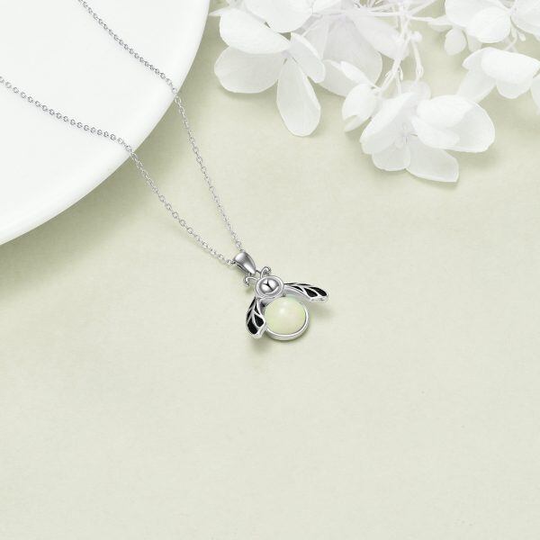 Sterling Silver Lightning Bug Pendant Necklaces-5