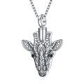 wholesale 925 Sterling Silver Giraffe Head Cremation Jewelry Keepsake Pendant Necklace for Ashes-0-0