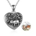 wholesale 925 Sterling Silver Sloth Heart Photo Locket Necklace for Women - Personalized Picture Frame s for Mothers Daughters Sisters-0-0