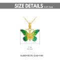 wholesale 14K Gold Green Enamel Butterfly Pendant Necklaces for Women - Gifts for Her-0-1