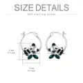wholesale 925 Sterling Silver Hypoallergenic Green Crystal Panda Huggie Earrings for Women and Girls-0-1