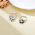 wholesale 925 Sterling Silver Hypoallergenic Green Crystal Panda Huggie Earrings for Women and Girls-0-5