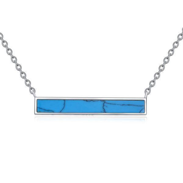 Sterling Silver Layering Turquoise Pendant Necklaces-0