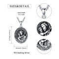 wholesale 925 Sterling Silver Saint Joseph Medal Prayer Pendant with Cross and Child Design on Oval Shape Necklace in Gift Box (24 + 3)-0-1
