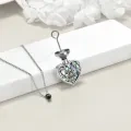 wholesale 925 Sterling Silver Heart Shaped Abalone Shell Memorial Keepsake Pendant with Funnel and Spoon Set - For Ashes or Hair Storage (Lotus Design)-0-3