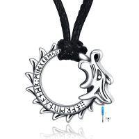 wholesale 925 Sterling Silver African Elephant Memorial Keepsake Cremation Jewelry Urn Pendant Necklace with Black Cord and Funnel Set- Oxidized/Oxidised