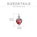 wholesale Sterling Silver Crystal Heart Tree of Life Urn Necklace for Ashes - Rhodium Plated-0-13