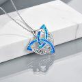 wholesale 925 Sterling Silver Opal Celtic Knot Trinity Triquetra Moon Goddess Pendant Necklace for Women-0-4