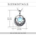 wholesale 925 Sterling Silver Star Moonstone Pendant Necklace for Women Men Celtic Knot Triquetra  24 Chain-0-1