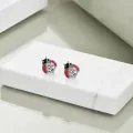 wholesale 925 Sterling Silver Ladybug Stud Earrings with Cubic Zirconia - Cute Insect s for Women and Girls-0-3
