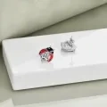 wholesale 925 Sterling Silver Ladybug Stud Earrings with Cubic Zirconia - Cute Insect s for Women and Girls-0-4