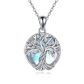 wholesale 925 Sterling Silver Tree of Life Blue Stone Pendant Necklace for Women and Girls Gift-0-0