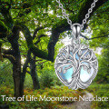 wholesale 925 Sterling Silver Tree of Life Blue Stone Pendant Necklace for Women and Girls Gift-0-2