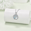 wholesale 925 Sterling Silver Tree of Life Blue Stone Pendant Necklace for Women and Girls Gift-0-4