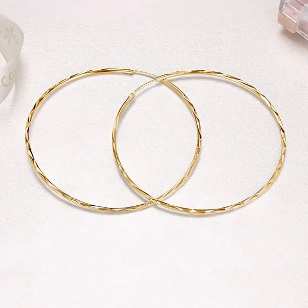 Sterling Silver 60MM Circle Endless Hoop Earrings-3