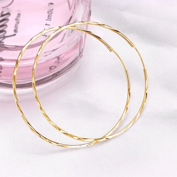 Sterling Silver 60MM Circle Endless Hoop Earrings-4