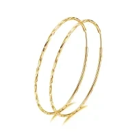 wholesale Sterling Silver Circle Endless Hoop Earrings for Women 20 70mm - Gold Plated- Gold Plated