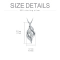 wholesale Metal Cubic Zirconia Sterling Silver Sister Necklace 1 17 x0 5 - Rhodium Plated-0-13