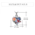 wholesale 925 Sterling Silver Heart-Shaped Rose & Cardinal Keepsake Urn Pendant Necklace with Funnel and Chain (18+2) - Memorial Ashes Holder Jewelry for Women-0-1