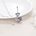 wholesale 925 Sterling Silver Heart-Shaped Rose & Cardinal Keepsake Urn Pendant Necklace with Funnel and Chain (18+2) - Memorial Ashes Holder Jewelry for Women-0-4