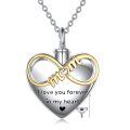 wholesale 925 Sterling Silver Heart Infinity Mom Memorial Keepsake Pendant Necklace with Funnel and Chain-0-0