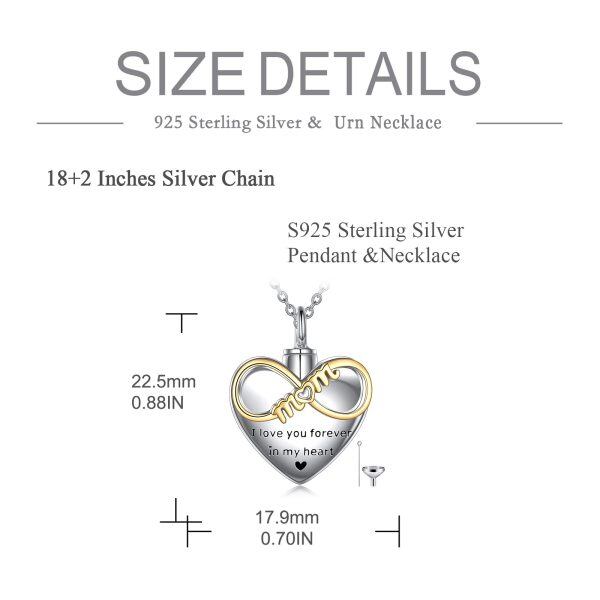 Sterling Silver Infinity Heart Mom Urn Necklace-9