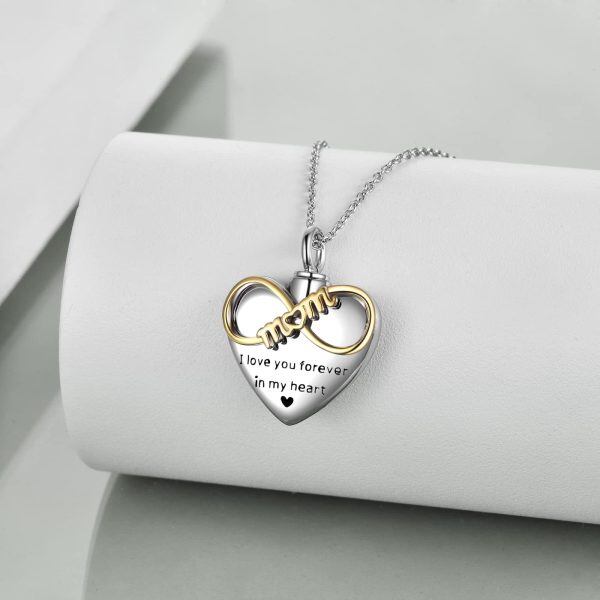 Sterling Silver Infinity Heart Mom Urn Necklace-15