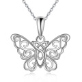 wholesale 925 Sterling Silver Celtic Knot Filigree Butterfly Pendant Necklaces - Irish s for Women-0-0