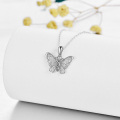 wholesale 925 Sterling Silver Celtic Knot Filigree Butterfly Pendant Necklaces - Irish s for Women-0-2
