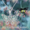 wholesale 925 Sterling Silver Celtic Knot Filigree Butterfly Pendant Necklaces - Irish s for Women-0-5