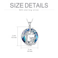 wholesale 925 Sterling Silver Blue Crystal Tree of Life Highland Cow Pendant Necklace for Women s-0-2