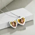 wholesale 925 Sterling Silver Heart-Shaped Photo Locket with Gold Sunflowers and Engraved Message Braver than you believe - Inspirational Jewelry for Women-0-3