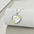wholesale 925 Sterling Silver Heart-Shaped Photo Locket with Gold Sunflowers and Engraved Message Braver than you believe - Inspirational Jewelry for Women-0-4