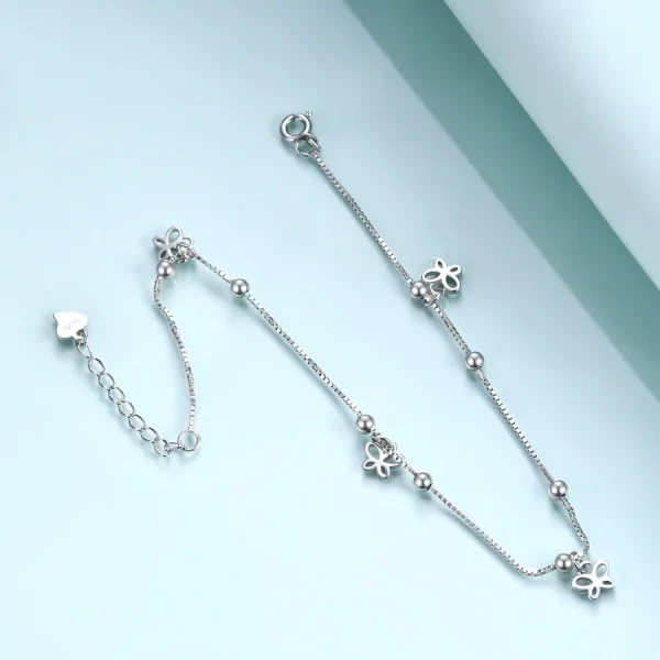 Sterling Silver Butterfly Anklets Bracelet-4