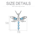 wholesale 925 Sterling Silver Blue Topaz Celtic Knot Dragonfly Pendant Necklace for Women-0-1
