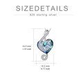 wholesale 925 Sterling Silver Blue Crystal Treble Clef Pendant Necklace for Music Lovers-0-4