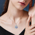 wholesale 925 Sterling Silver & Blue Crystal Life Tree Bird Locket Necklace for Women - Gift Idea-0-10
