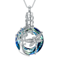 wholesale 925 Sterling Silver Blue Crystal Dragonfly Tree of Life Urn Necklace for Ashes - Memorial Keepsake s for Women and Girls-0-8