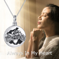 wholesale 925 Sterling Silver Motorcycle Round Cremation Jewelry Pendant with Funnel and Chain - Memorial Keepsake-0-2