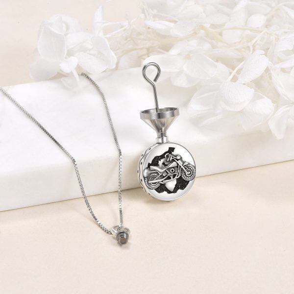 Sterling Silver Motorcycle Urn Necklaces-4