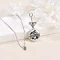 wholesale 925 Sterling Silver Motorcycle Round Cremation Jewelry Pendant with Funnel and Chain - Memorial Keepsake-0-4