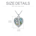 wholesale 925 Sterling Silver Metal Stone Cremation Jewelry Heart Shaped Owl on Branch with Abalone Shell and Cubic Zirconia Elements Necklace for Ashes Keepsake Memorial Urn Pendant-0-1