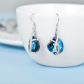 wholesale 925 Sterling Silver Blue Austrian Crystal Infinity Heart Drop Earrings for Women-0-4