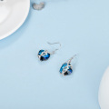 wholesale 925 Sterling Silver Blue Austrian Crystal Infinity Heart Drop Earrings for Women-0-5