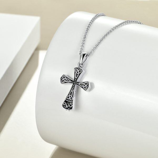 Sterling Silver Celtic Cross Urn Necklaces-5