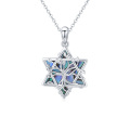 wholesale 925 Sterling Silver Star of David Necklace w/Tree of Life & Abalone Shell - Religious s for Women Girls-0-0