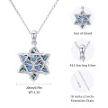 wholesale 925 Sterling Silver Star of David Necklace w/Tree of Life & Abalone Shell - Religious s for Women Girls-0-1